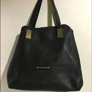 B. Makowsky Black saffiano leather tote/ bag